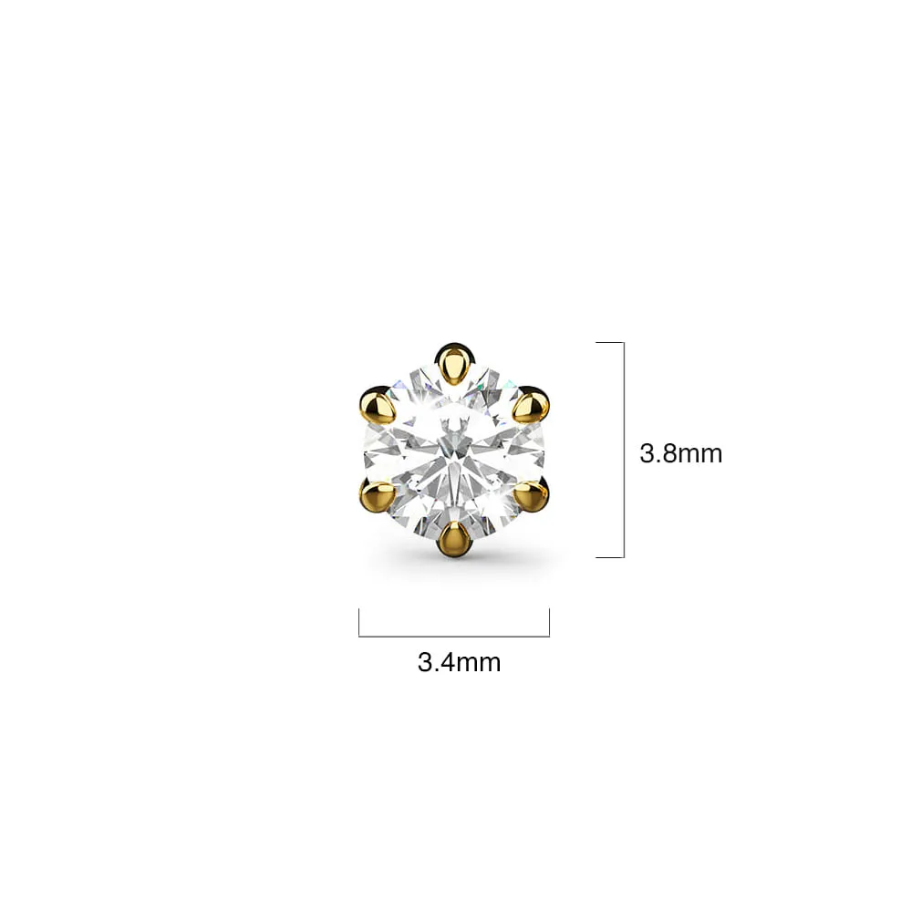 0.3ct Starlit Solitaire Diamond Stud Earrings Encased in 18k Gold