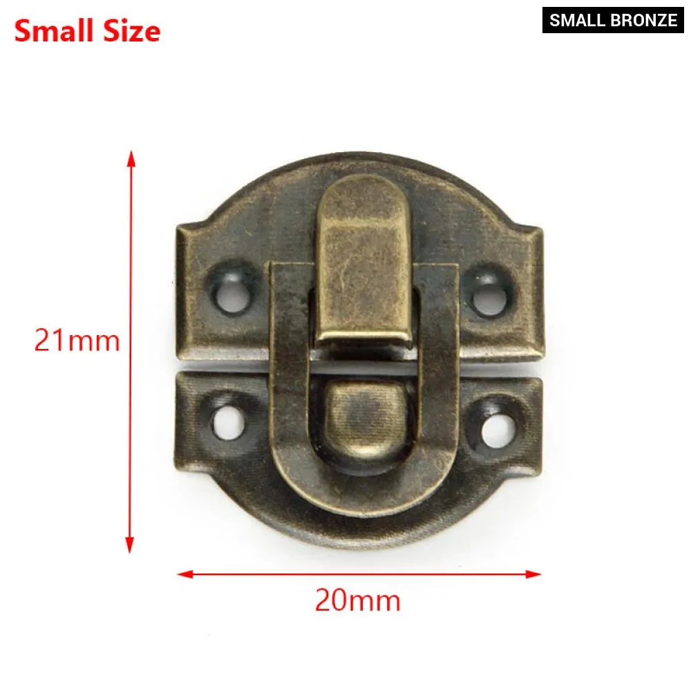 10 Piece Antique Lock for Wooden Jewelry Box 21x20mm Decorative Padlock with Metal Hasps and Screw