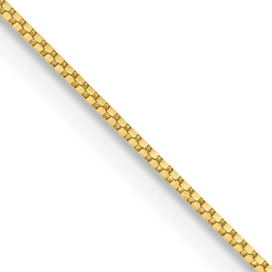 10K Gold Polished Box Chain Necklace Elegant 16” Style