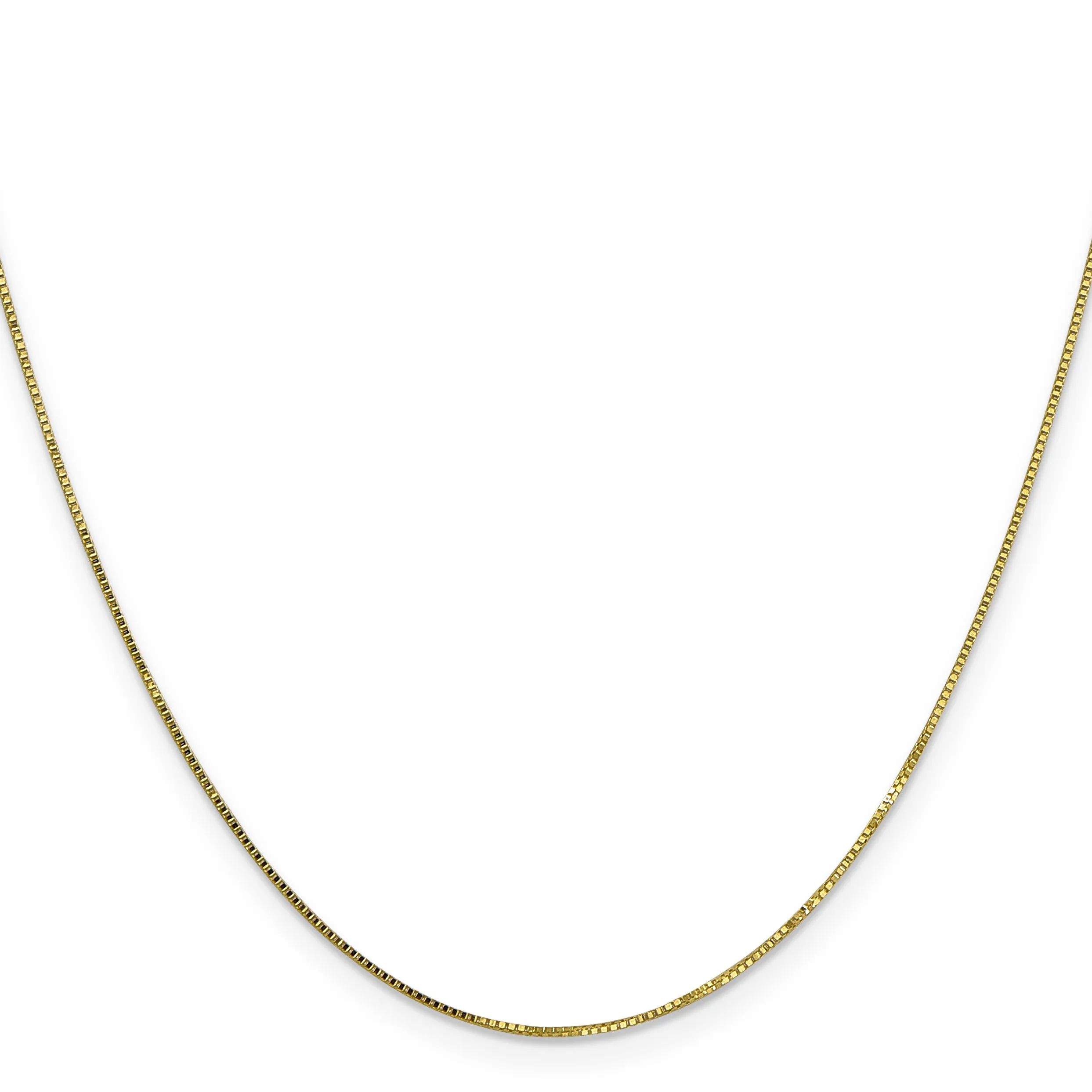 10K Gold Polished Box Chain Necklace Elegant 16” Style