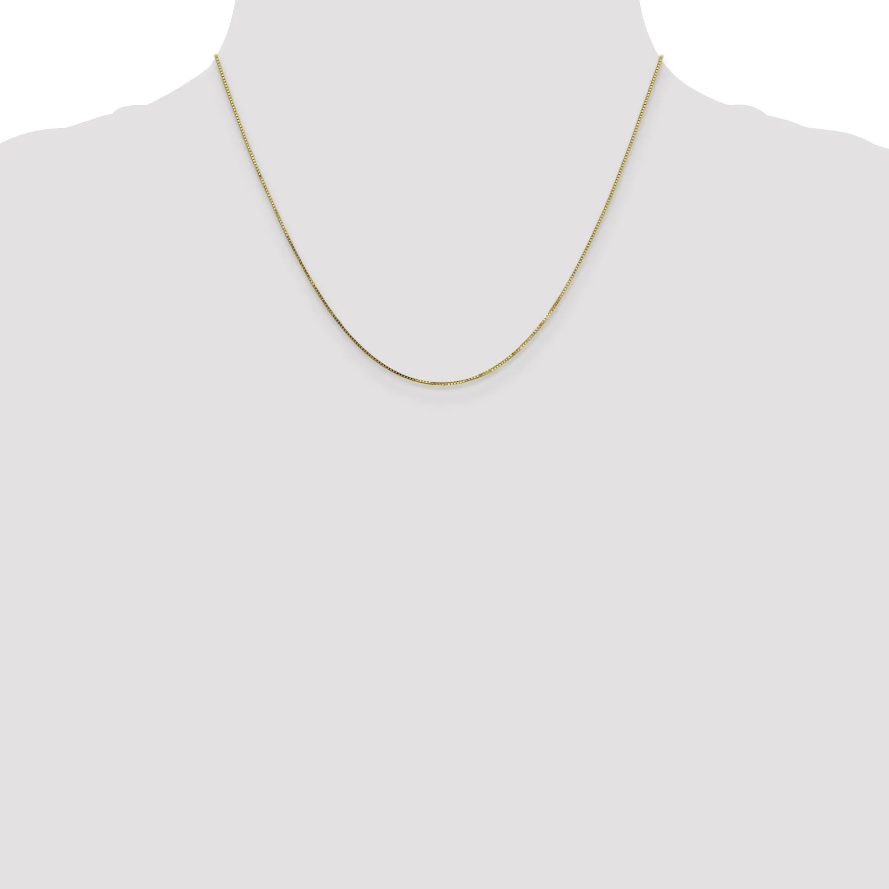 10K Gold Polished Box Chain Necklace Elegant 16” Style