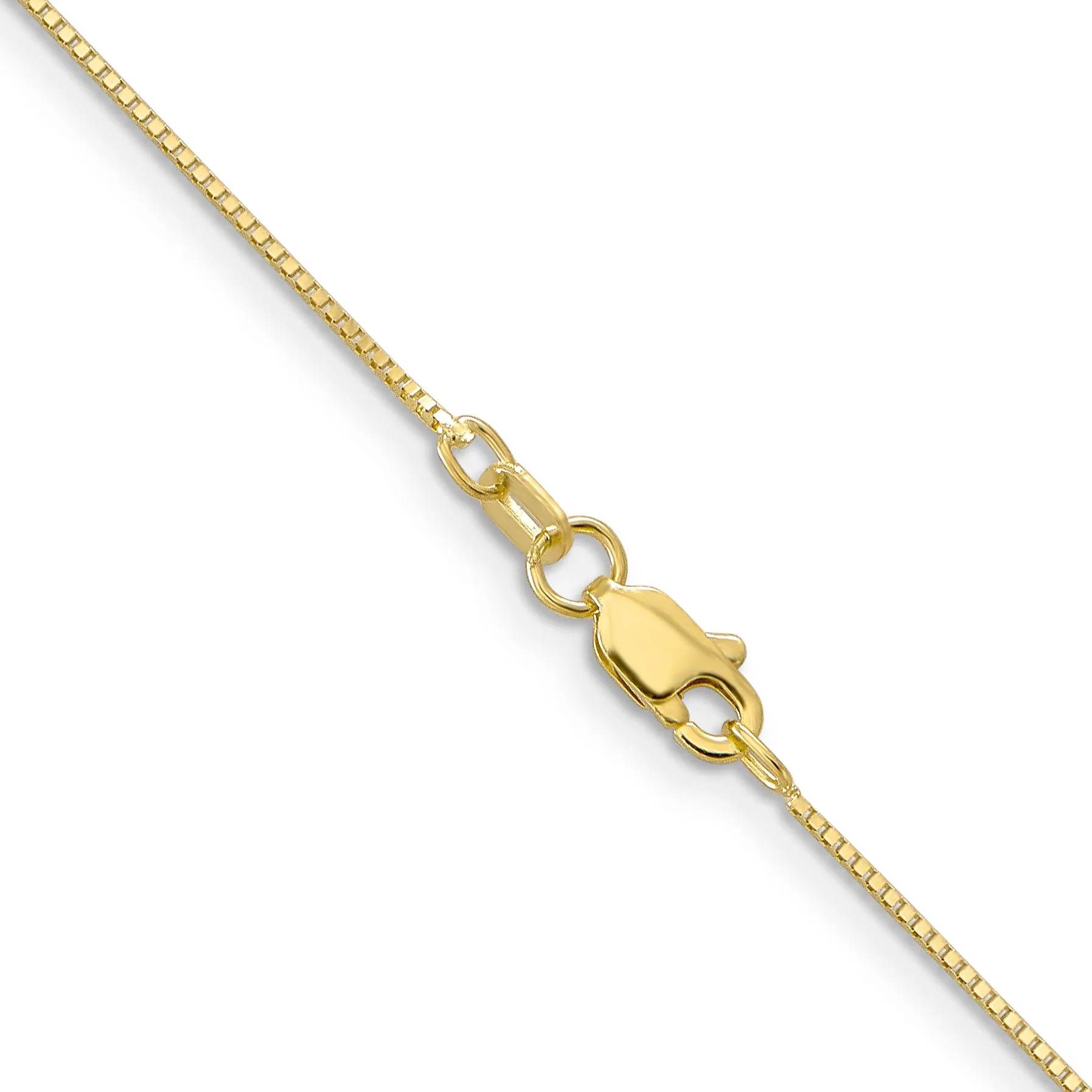 10K Gold Polished Box Chain Necklace Elegant 16” Style