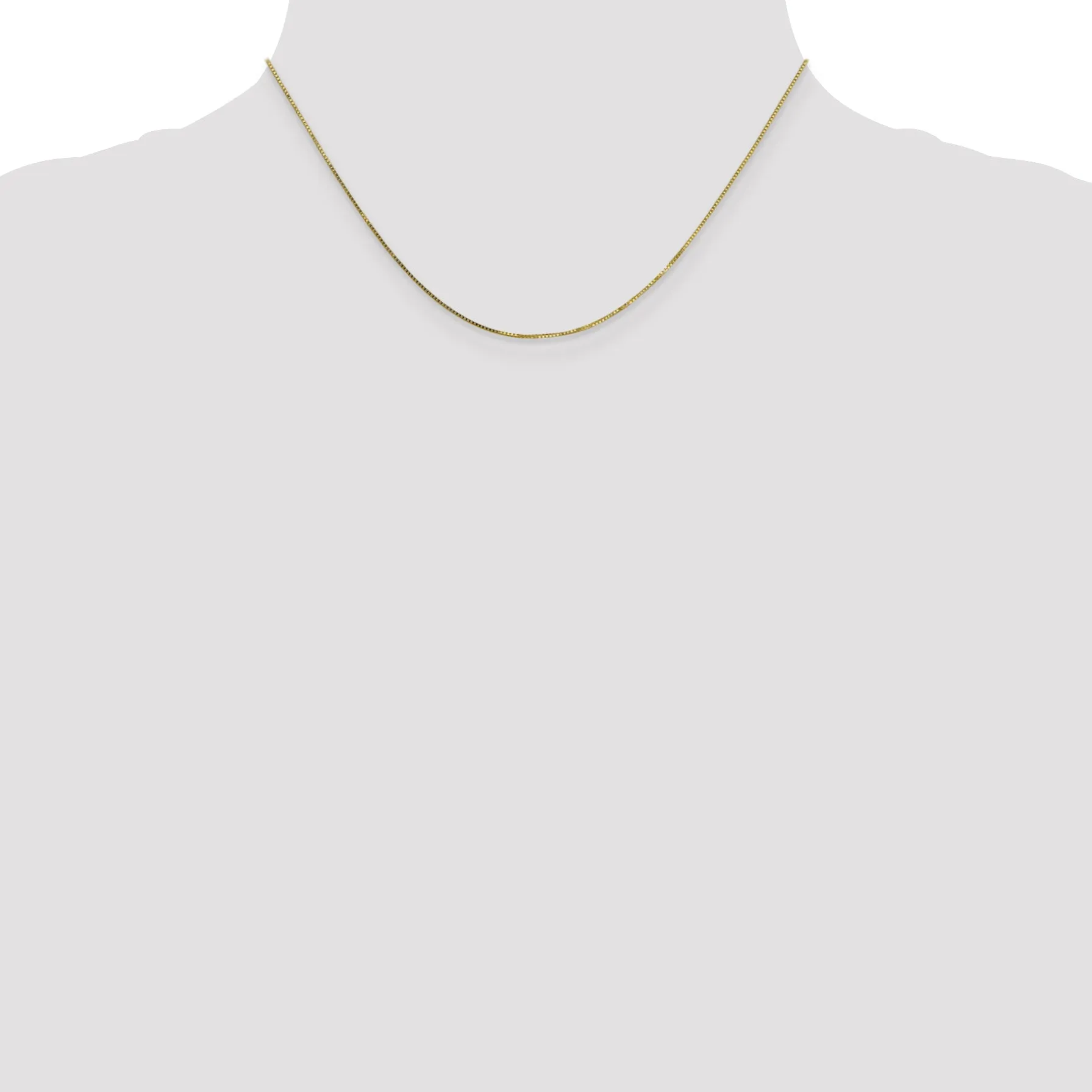 10K Gold Polished Box Chain Necklace Elegant 16” Style