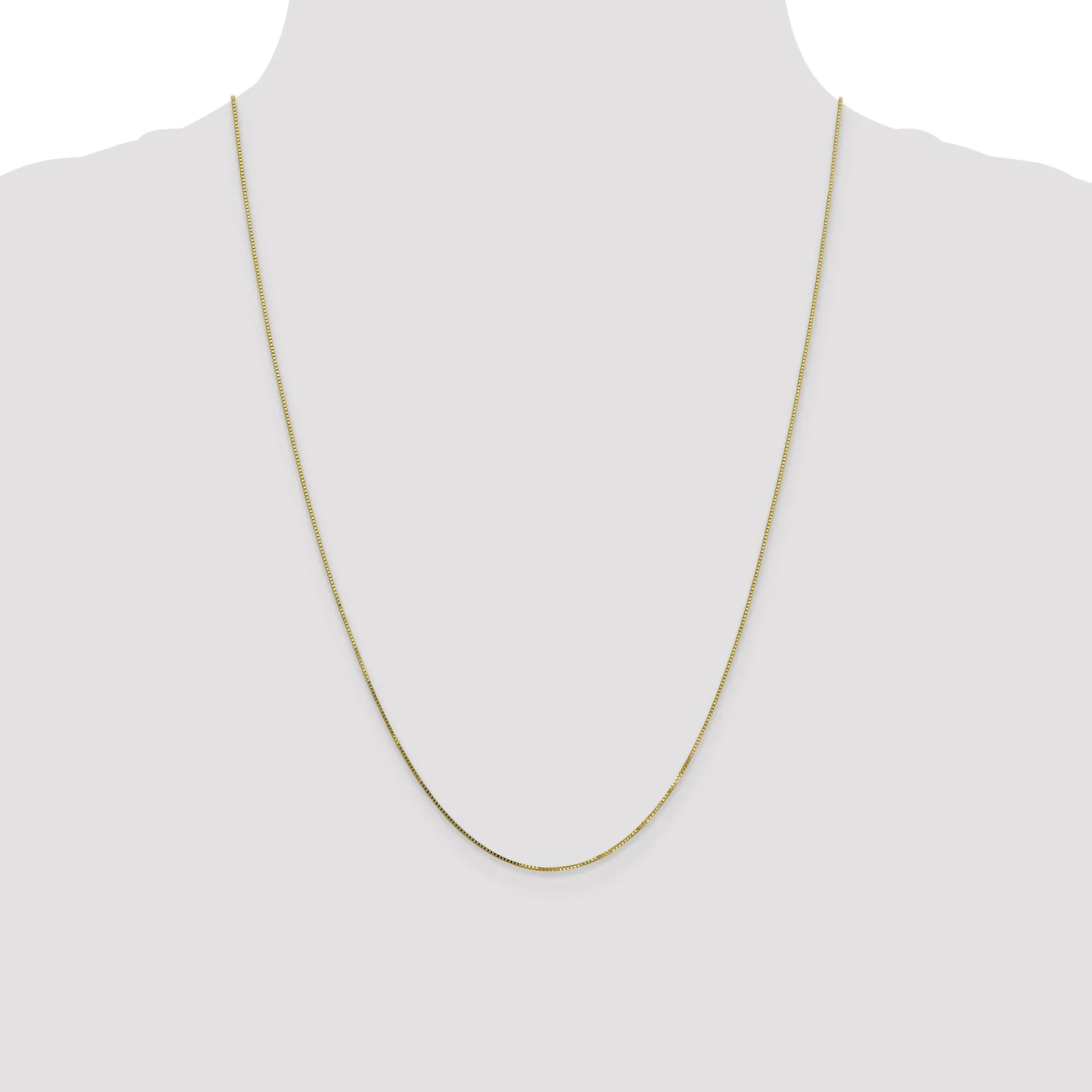 10K Gold Polished Box Chain Necklace Elegant 16” Style