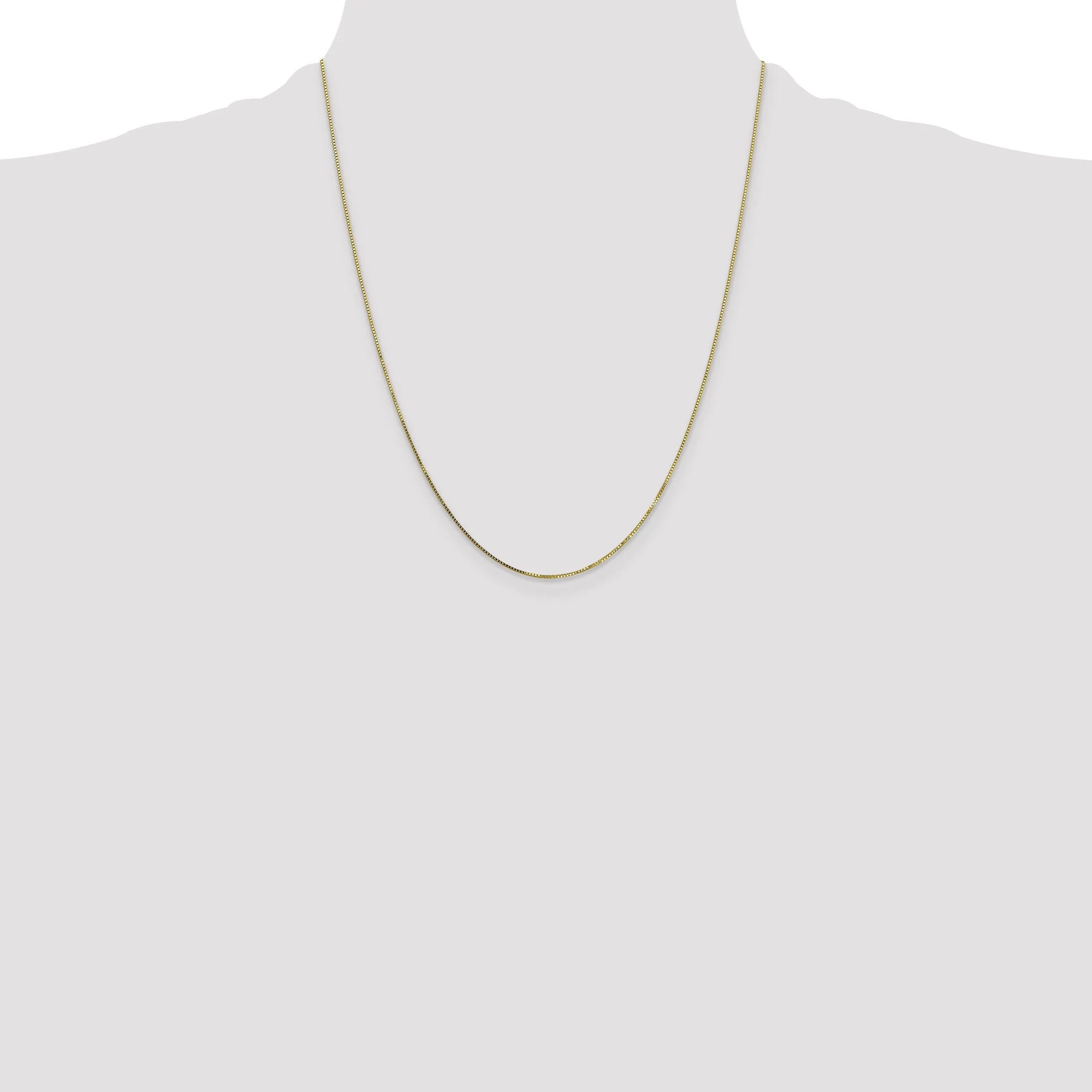 10K Gold Polished Box Chain Necklace Elegant 16” Style