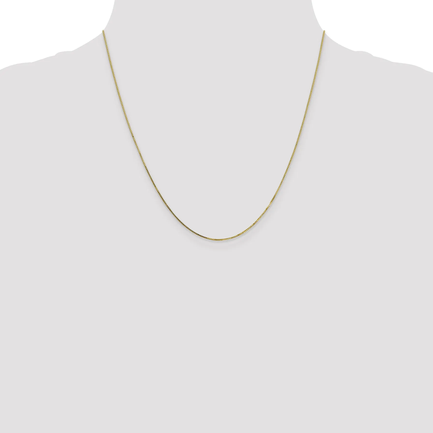 10K Gold Polished Box Chain Necklace Elegant 16” Style