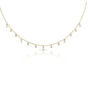 14K Delicate Diamond Drop Necklace