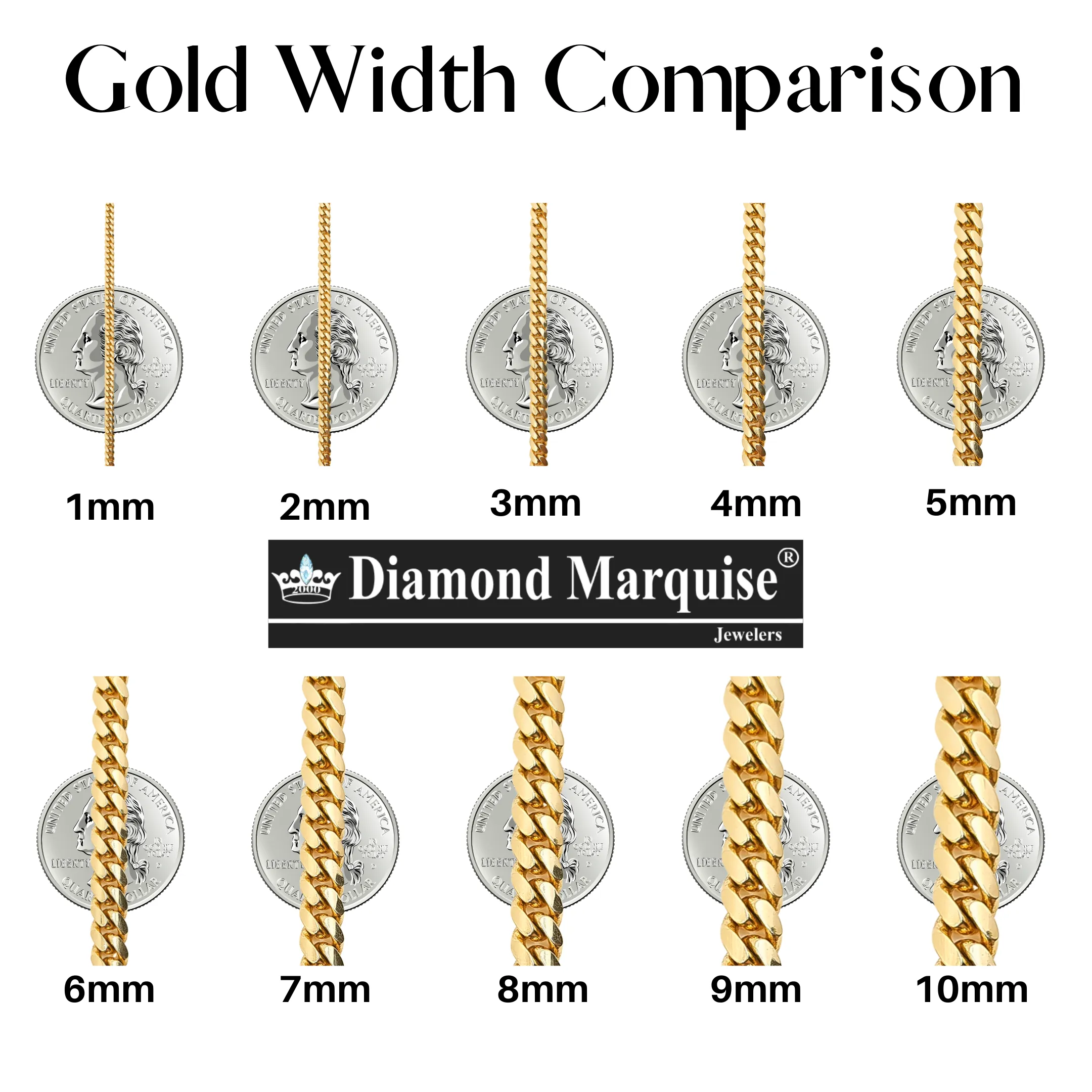 14k Gold Miami Cuban Chain Necklace - 6MM Thickness, All Lengths Available