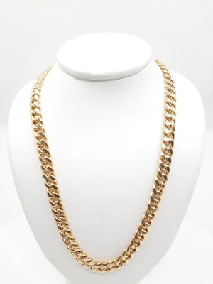 14k Gold Miami Cuban Chain Necklace - 6MM Thickness, All Lengths Available