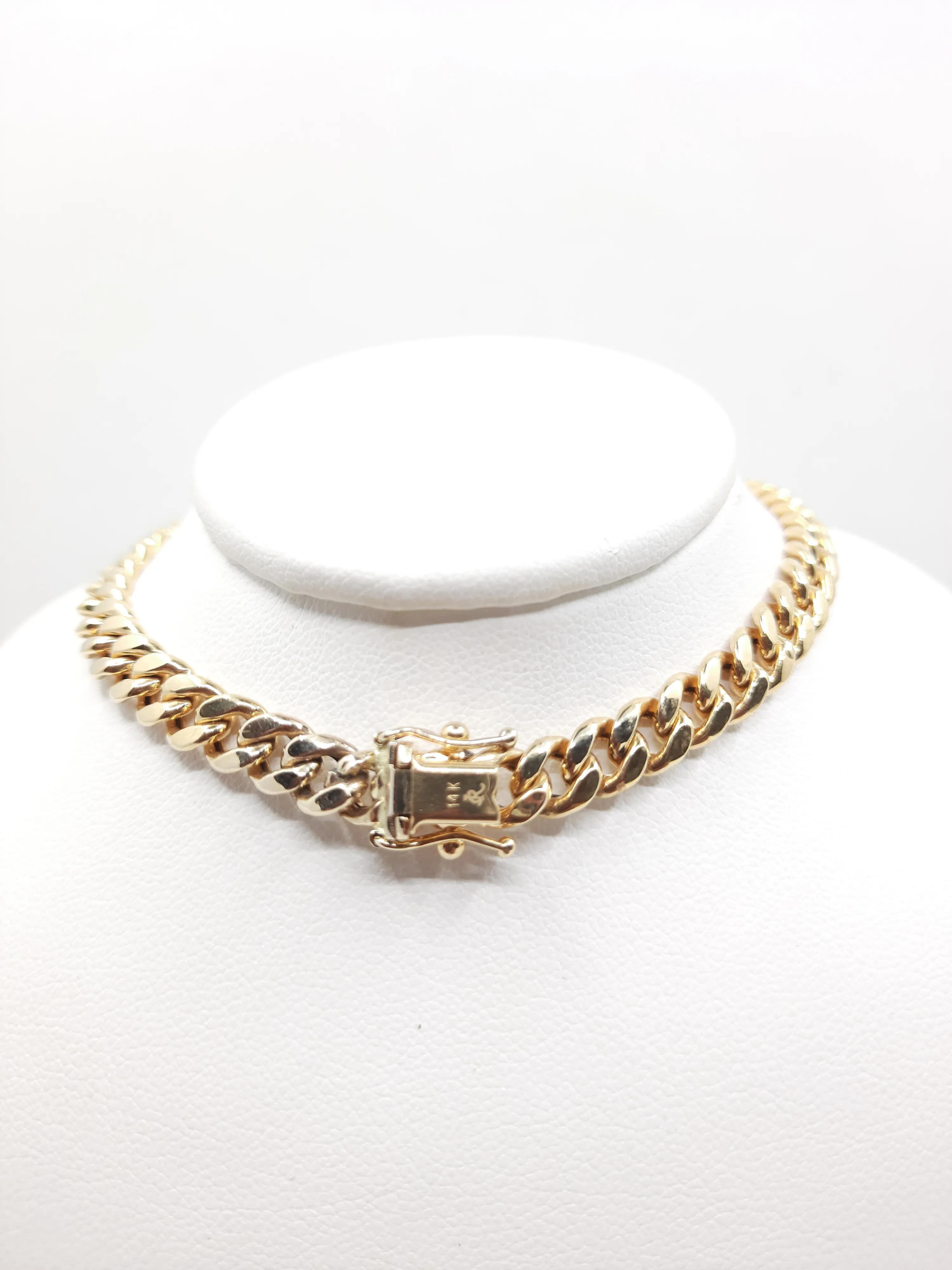 14k Gold Miami Cuban Chain Necklace - 6MM Thickness, All Lengths Available