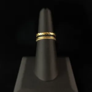 14K Gold Plated Braided Band Adjustable Ring - Gold Jewelry for Women