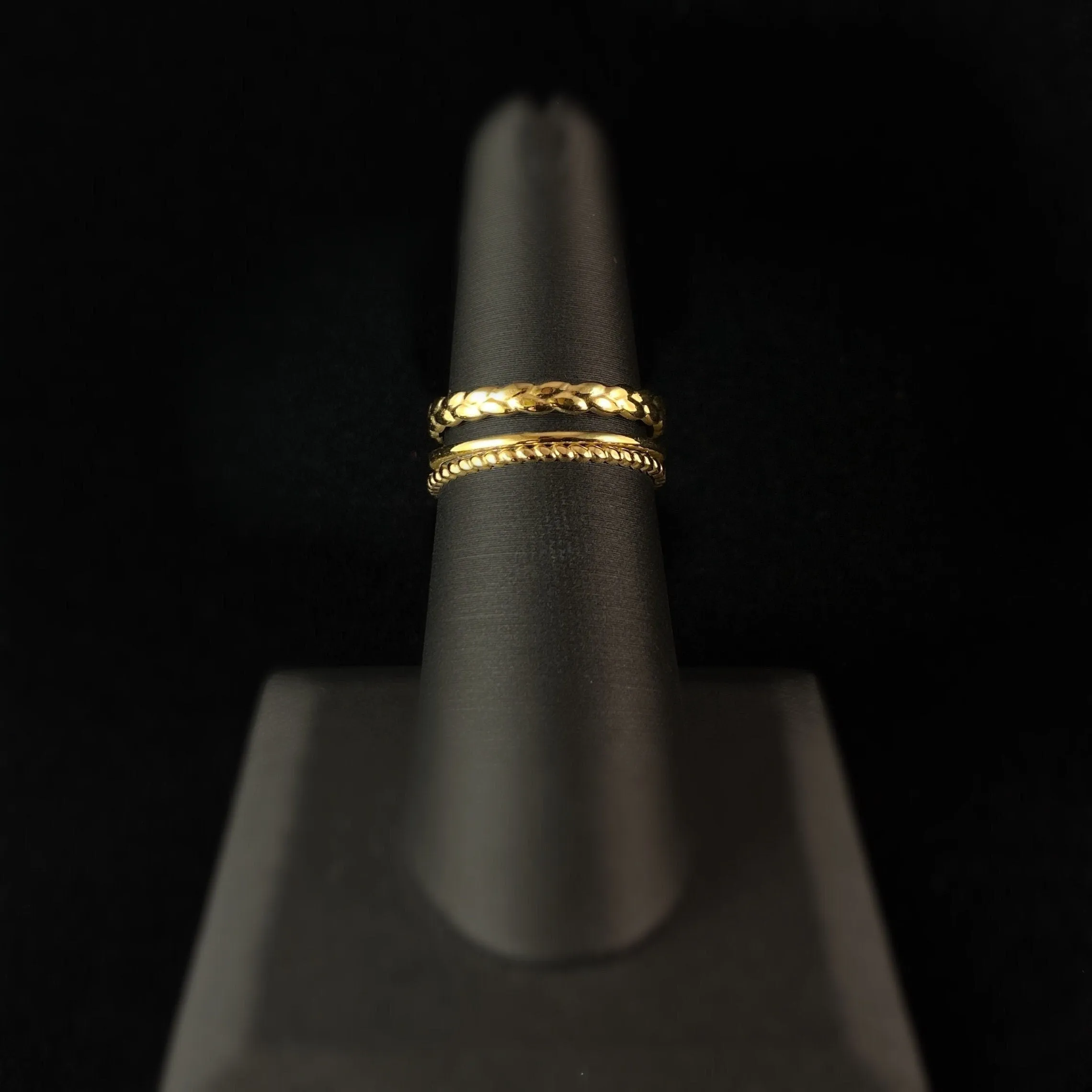 14K Gold Plated Braided Band Adjustable Ring - Gold Jewelry for Women