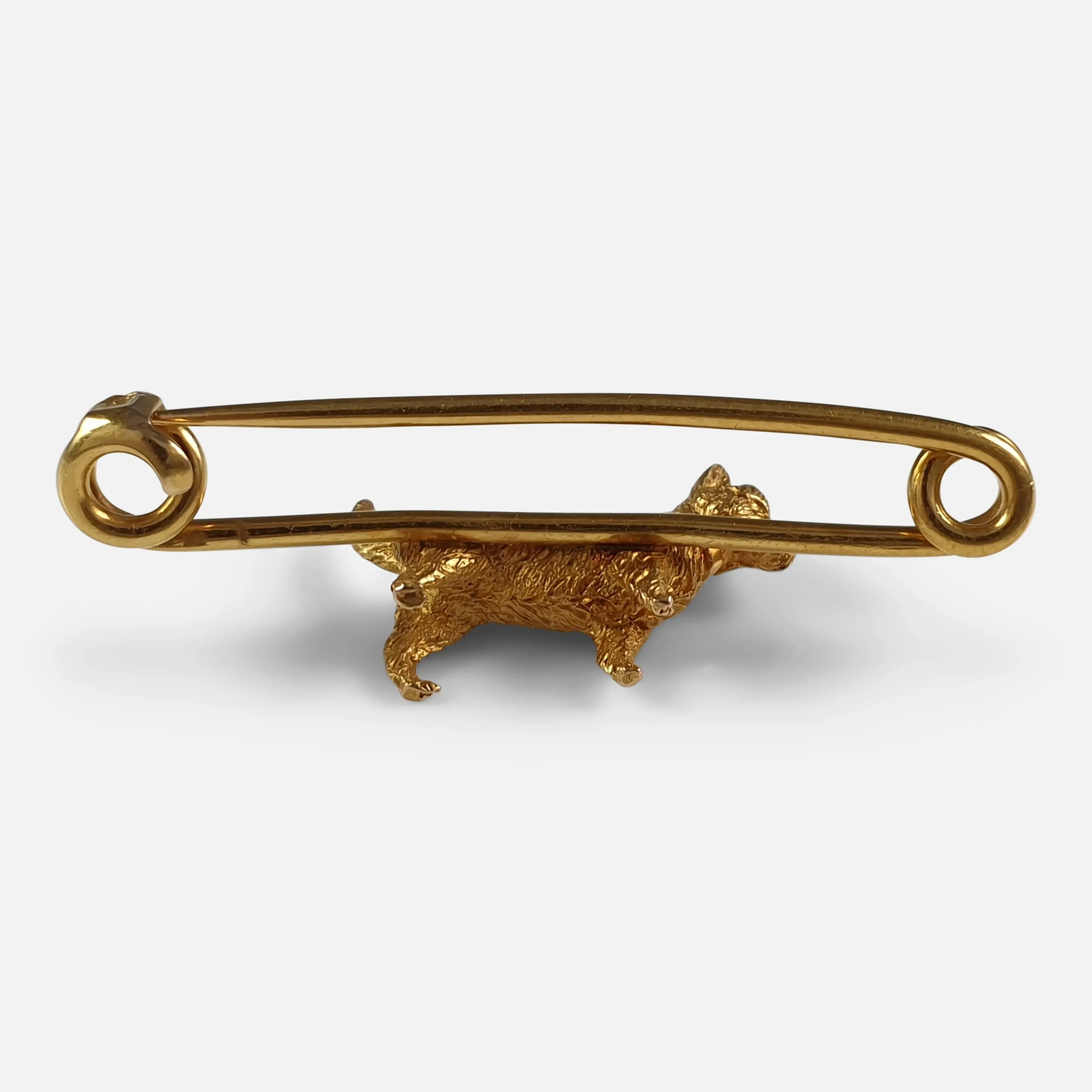 15ct Yellow Gold Cairn Terrier Stock Pin Brooch