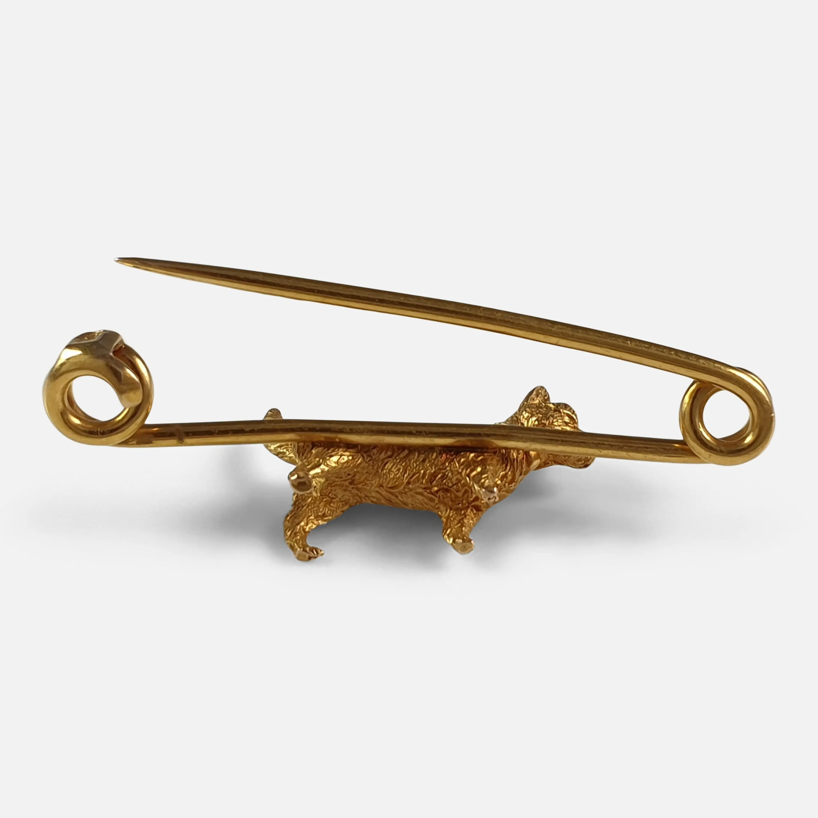 15ct Yellow Gold Cairn Terrier Stock Pin Brooch