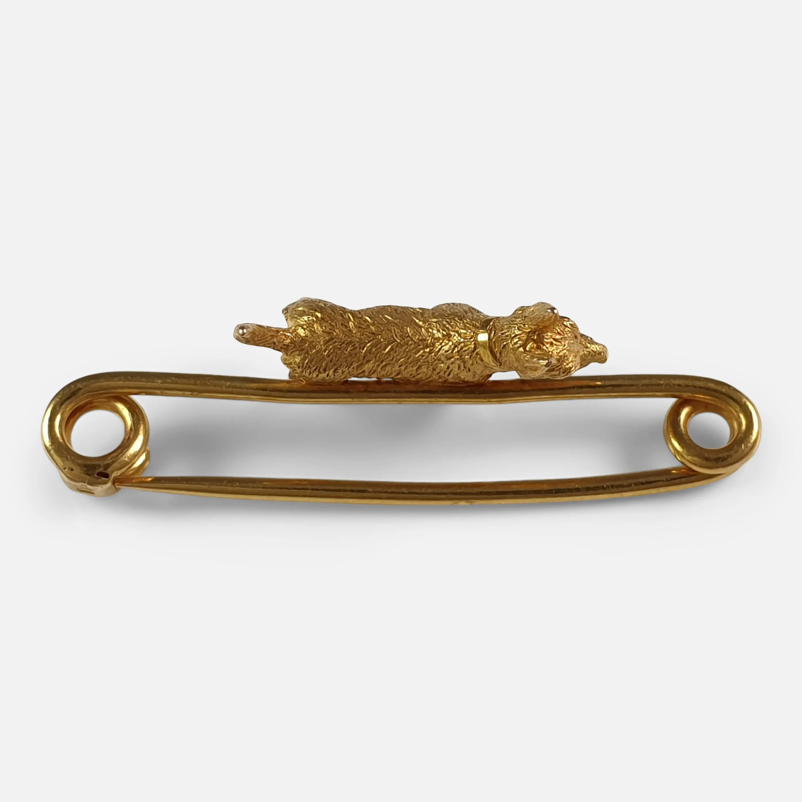 15ct Yellow Gold Cairn Terrier Stock Pin Brooch