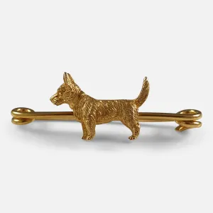15ct Yellow Gold Cairn Terrier Stock Pin Brooch