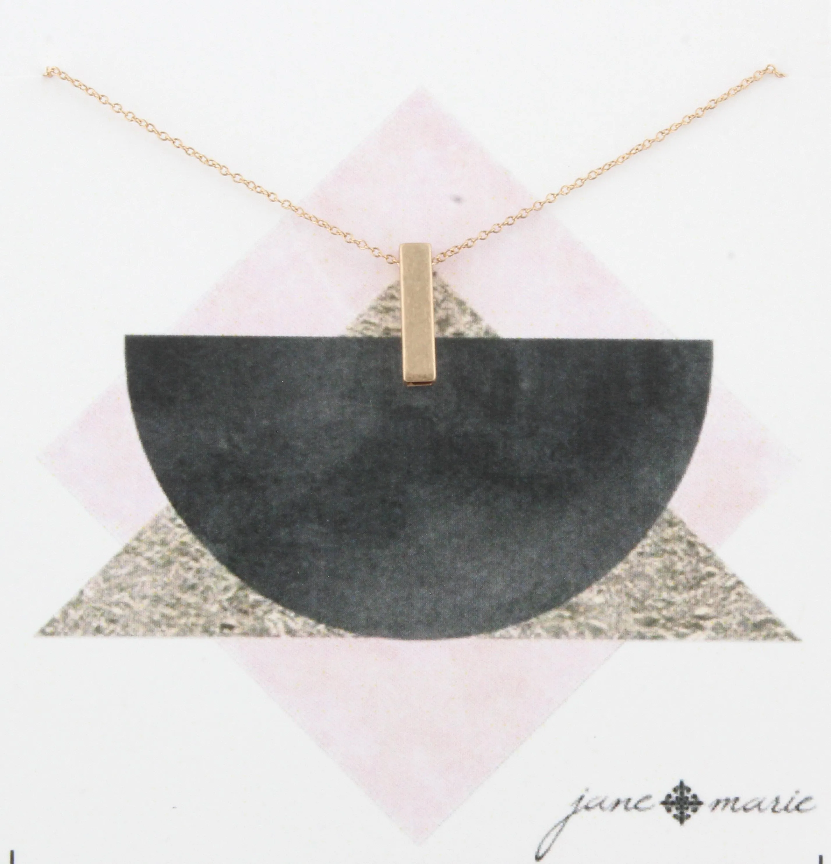 16" Gold Chain Necklace with Delicate Gold Bar, 3" Ext.