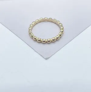 18k Gold Filled Beaded Band Ring