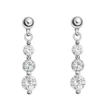 3/10 Carat 14kt Three Stone Diamond Earrings