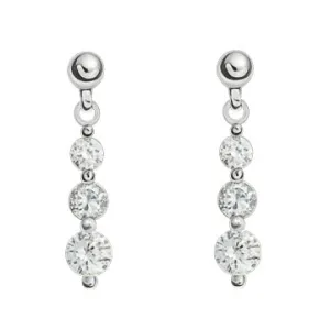 3/10 Carat 14kt Three Stone Diamond Earrings