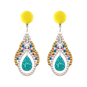 5D Mosaic Diamond Earrings DIY Painting Kit Drilling Ear Dangles Jewelry