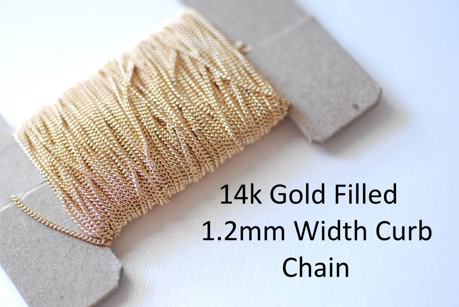5ft 14k Gold Filled 1.2mm Width Curb Chain, Wholesale Gold Filled Findings