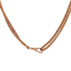 60" Victorian Fob Chain Necklace in 14k Yellow & Rose Gold
