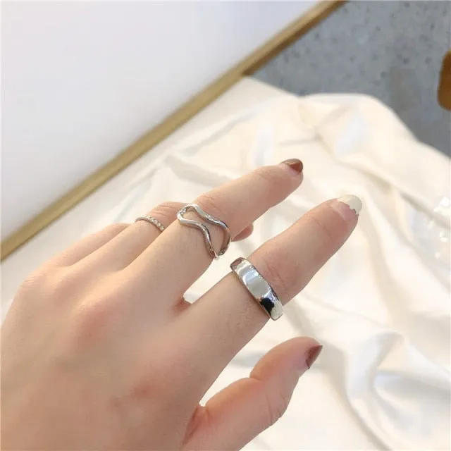 7PCS/SET Fashion Mixed Minimalist Ring Set