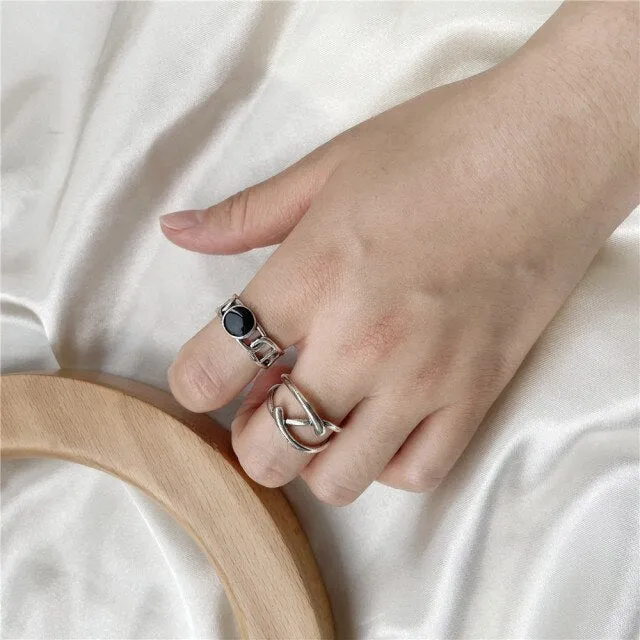 7PCS/SET Fashion Mixed Minimalist Ring Set