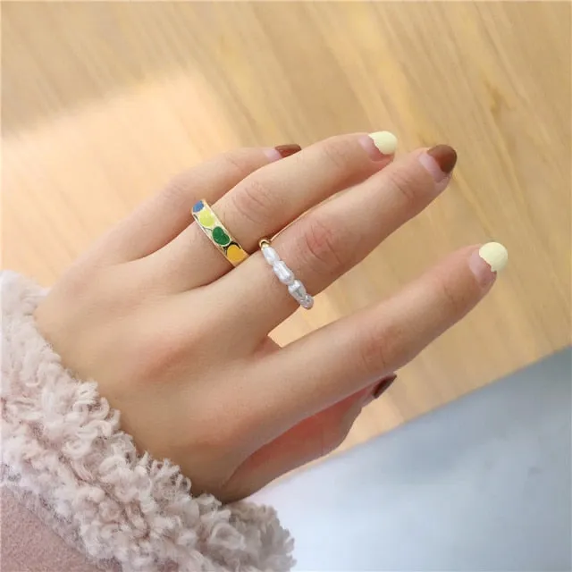7PCS/SET Fashion Mixed Minimalist Ring Set