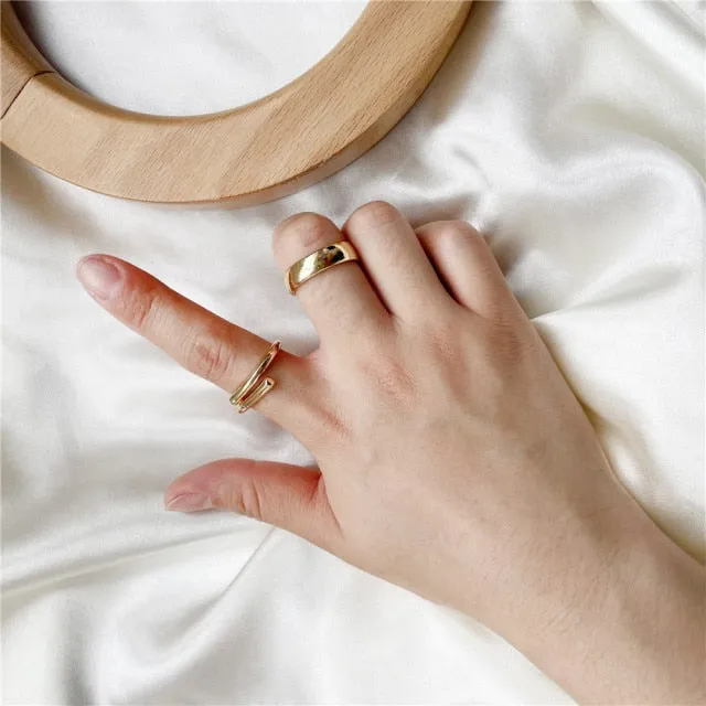 7PCS/SET Fashion Mixed Minimalist Ring Set