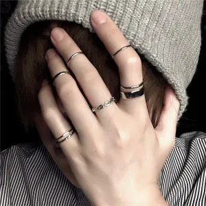 7PCS/SET Fashion Mixed Minimalist Ring Set