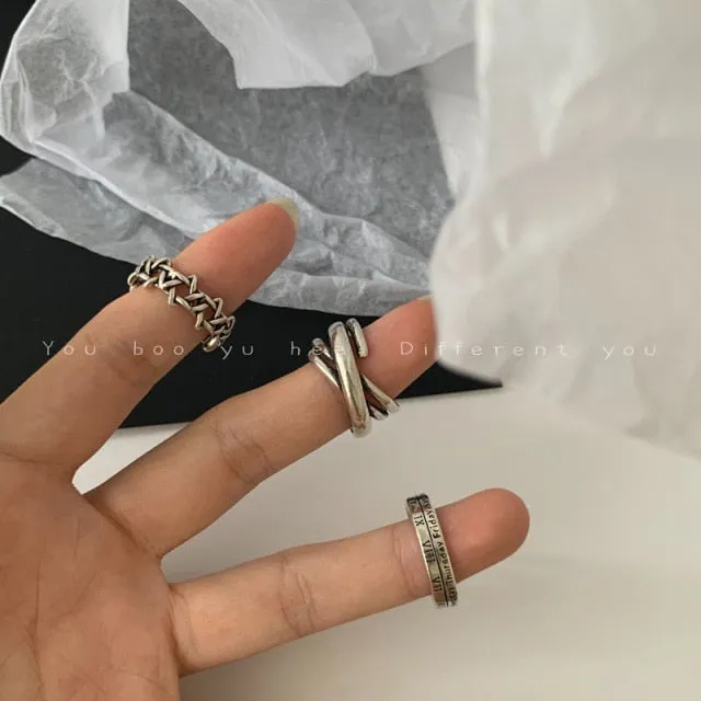 7PCS/SET Fashion Mixed Minimalist Ring Set
