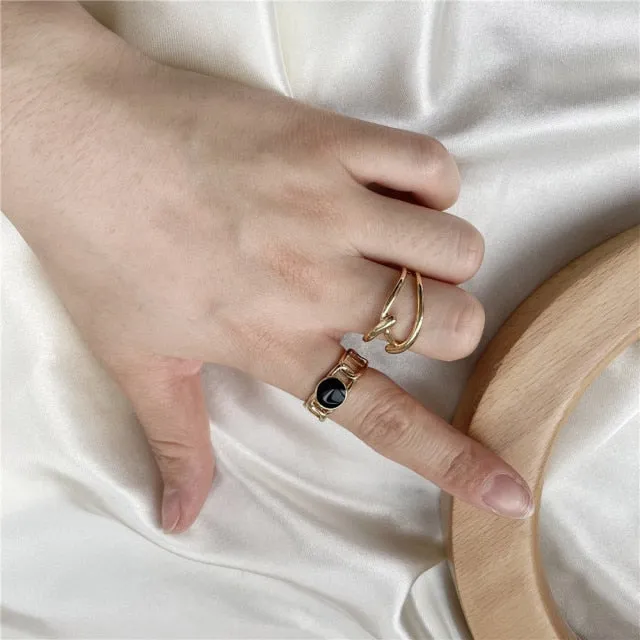 7PCS/SET Fashion Mixed Minimalist Ring Set
