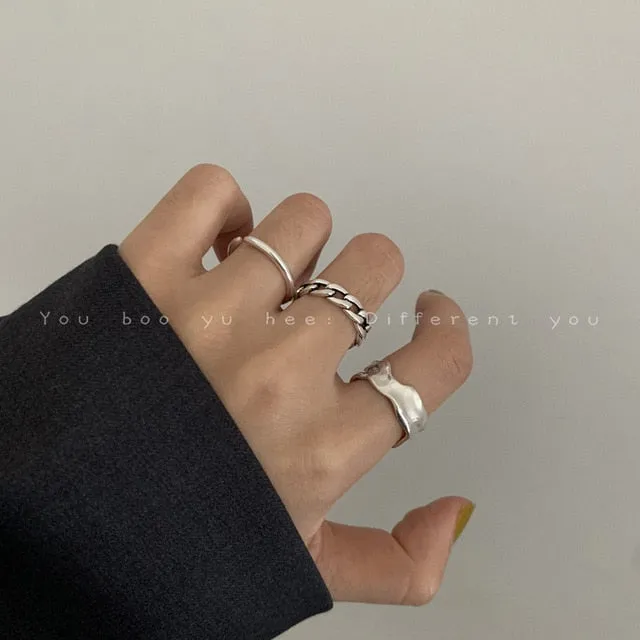 7PCS/SET Fashion Mixed Minimalist Ring Set
