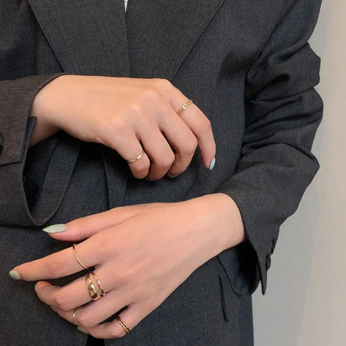 7PCS/SET Fashion Mixed Minimalist Ring Set