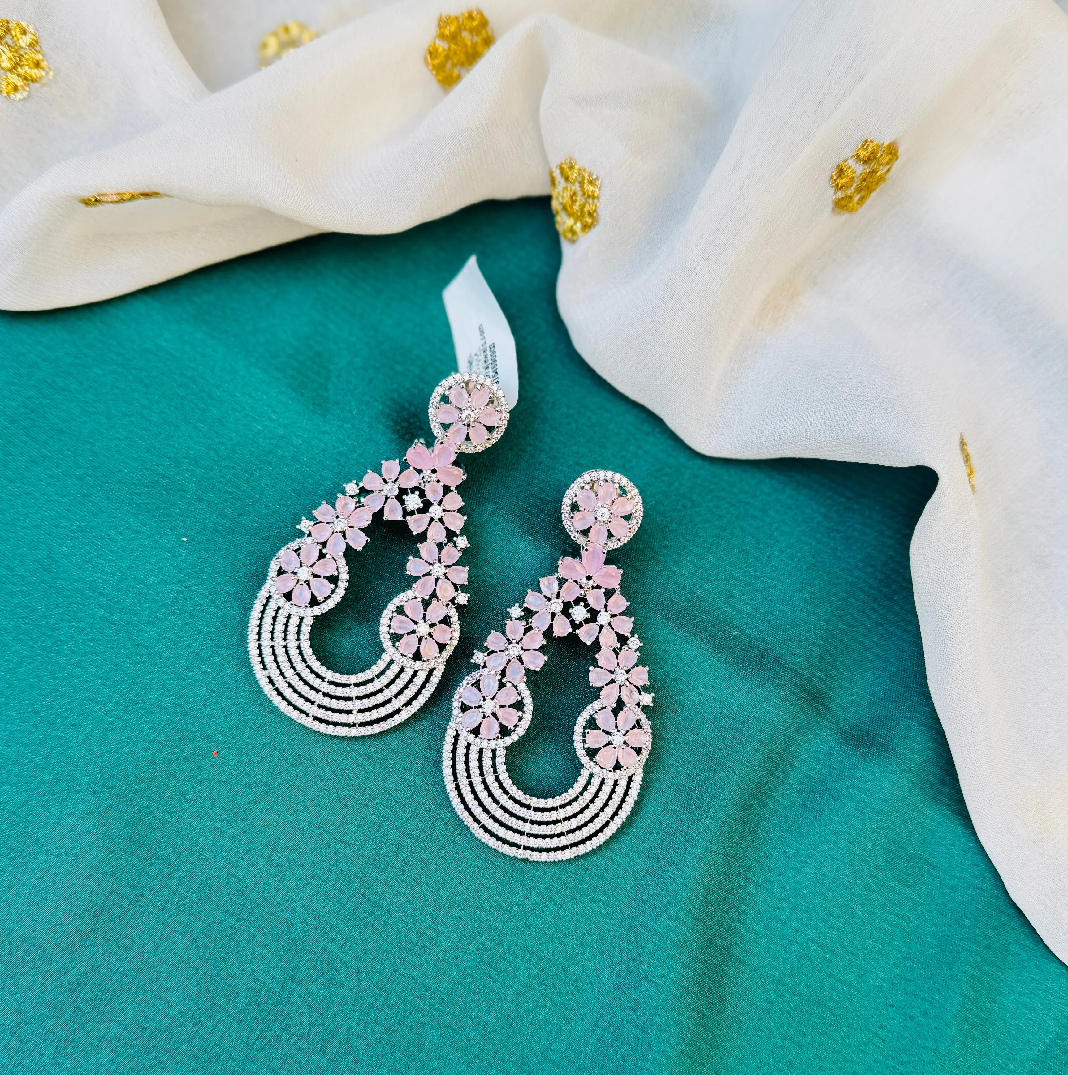 American Diamond Party Wear Danglers – Sparkling Drop Earrings for Events