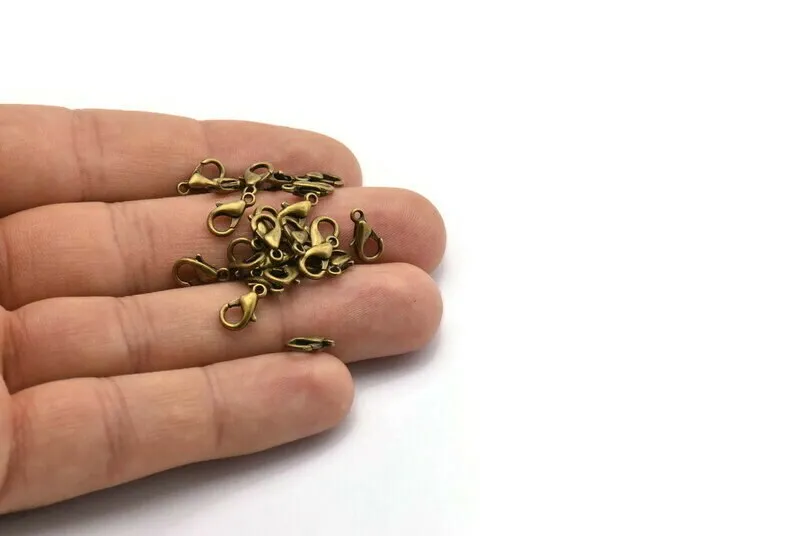 Antique Bronze Lobster, 100 Antique Bronze Lobster Claw Clasps (10x5mm) P501 ( A0366 )