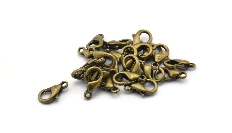 Antique Bronze Lobster, 100 Antique Bronze Lobster Claw Clasps (10x5mm) P501 ( A0366 )