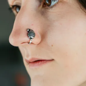 Antique Quality Oxidised Non Pierced Clip On Boho Asian Nose Ring