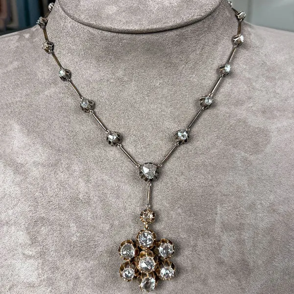 Antique Victorian Rose Cut Diamond Necklace