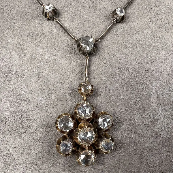 Antique Victorian Rose Cut Diamond Necklace