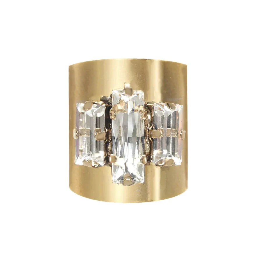 Antonia Gold and Crystal Ring - TOVA R4441BC