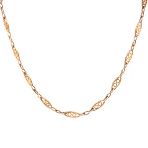Art Deco Decorative Chain Necklace in 14k Yellow Gold
