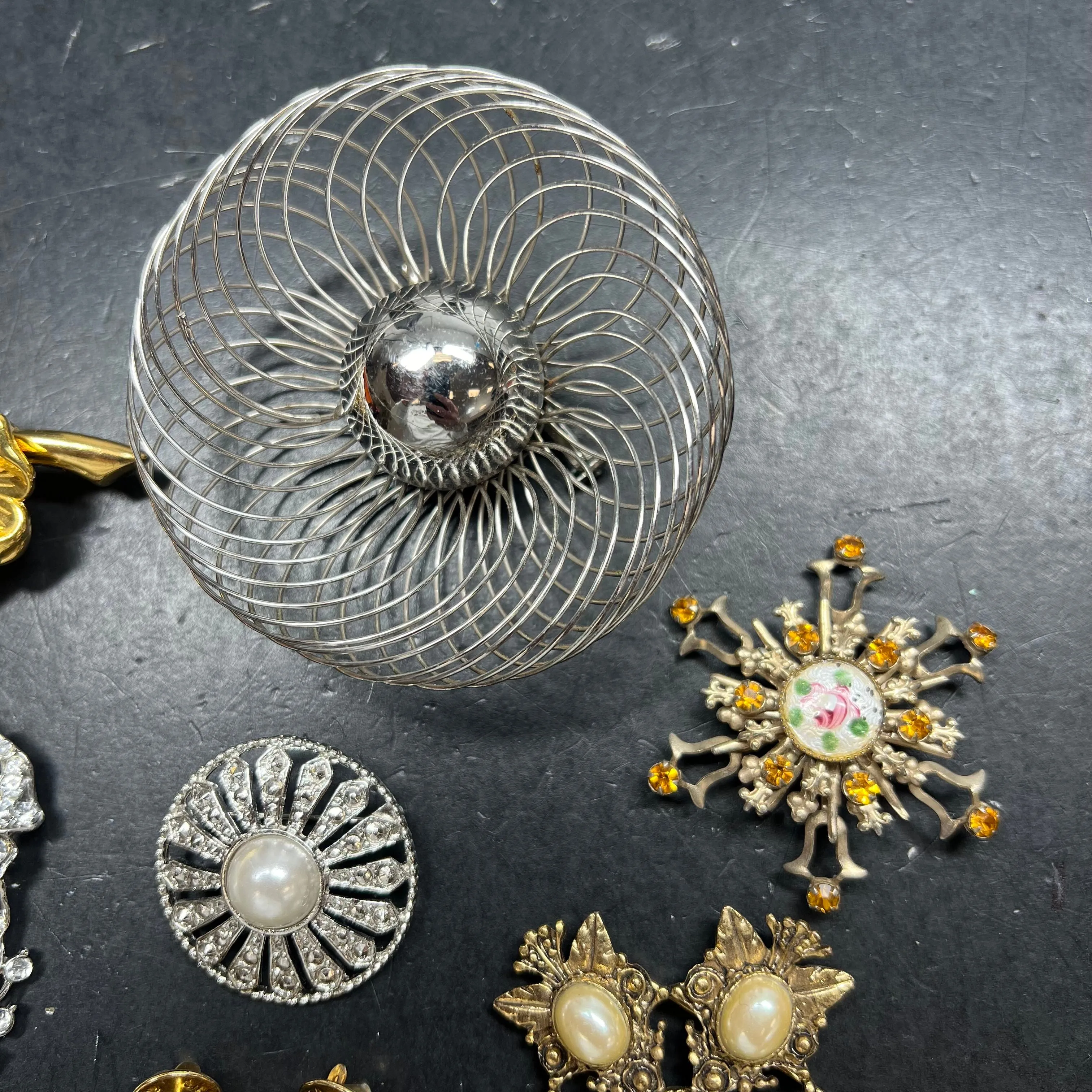 Assorted Bling Styles Gold Silver Tone Brooches Pins