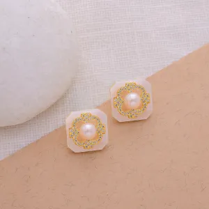 Aurelia Geometrical American Diamond Fashionable Stud Earrings