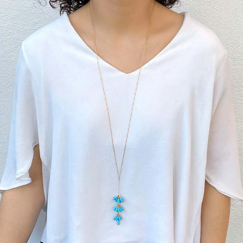 AYA BEAD DROP PENDANT NECKLACE