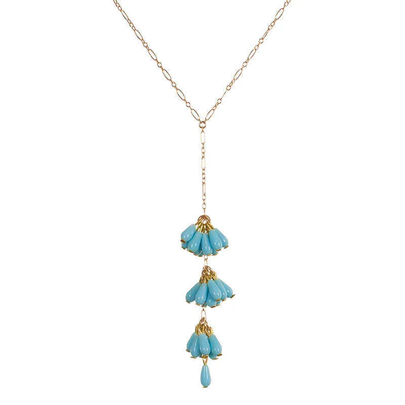 AYA BEAD DROP PENDANT NECKLACE