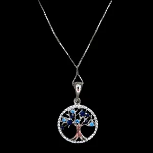 Azul Arboreal: Sterling Silver Tree of Life Necklace