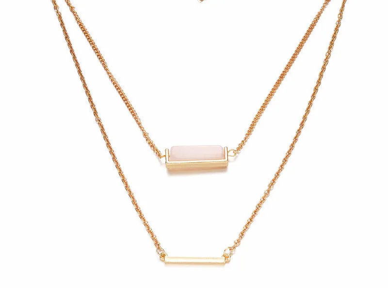 Bar Quartz Layer Necklace